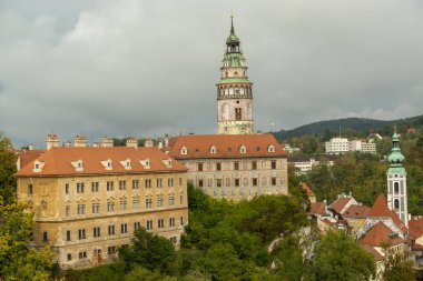 Çek Cumhuriyeti Cesky Krumlov 'da yağmurlu bir gün