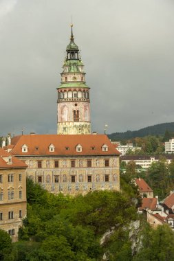 Çek Cumhuriyeti Cesky Krumlov 'da yağmurlu bir gün
