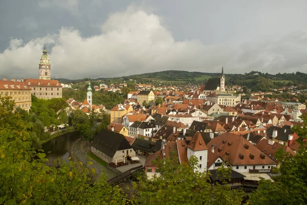 Regndag Cesky Krumlov Tjeckien — Stockfoto