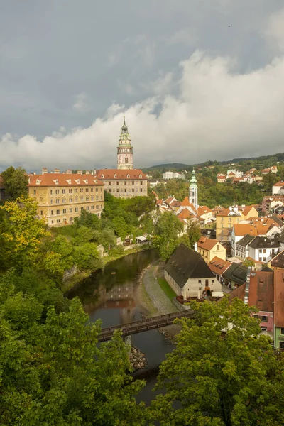 Deszczowy Dzień Cesky Krumlov Czechy — Zdjęcie stockowe