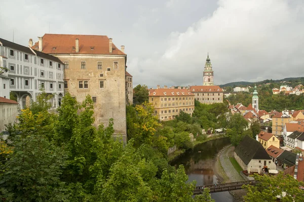 Deszczowy Dzień Cesky Krumlov Czechy — Zdjęcie stockowe