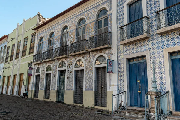 Sao Luis Maranhao Brasile Agosto 2016 Vecchia Facciata Degli Edifici — Foto Stock