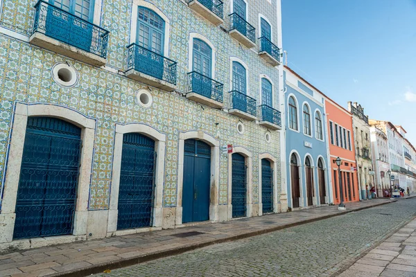 São Luis Maranhão Brasil Agosto 2016 Fachada Antiga Dos Edifícios — Fotografia de Stock