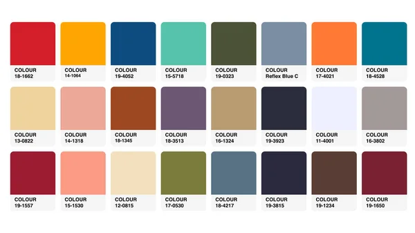 カラーパレットカタログサンプルベクトルin RGB — ストックベクタ