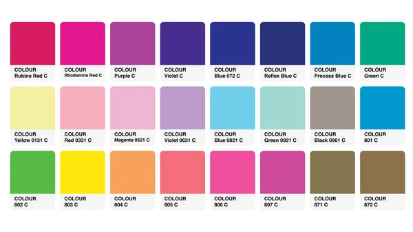 Farbpalette Katalog Muster Vektor in RGB — Stockvektor