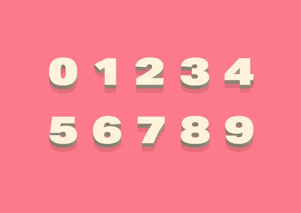 3D Trendy Number Font Illustration Pink Background — Stock Vector