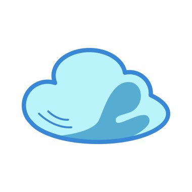 Beyaz arka planda bulutun düz hava tahmini ikonu izole edildi. Modern tarzda bulut depolama sembolü. Web sitesi tasarımı ve mobil uygulamalar için. Vektör illüstrasyonu