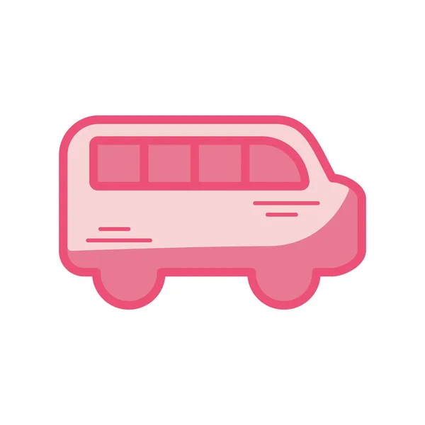 Simple Icon Travel Minibus Isolated White Background Flat Style Vector — Stock Vector