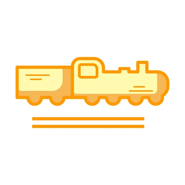 Ikone Des Güterzuges Isoliert Auf Weißem Hintergrund Flacher Stil Illustration — Stockvektor