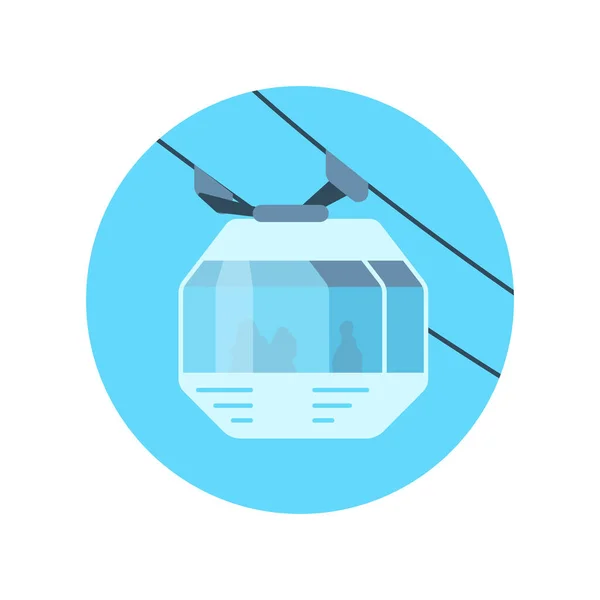 Ikon Mobil Cableway Terisolasi Pada Latar Belakang Putih Lift Ski - Stok Vektor