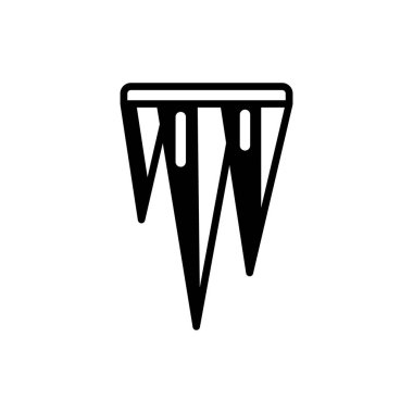 Donmuş buz saçağı simgesi beyaz arkaplanda izole edildi. Web tasarımı için vektör illüstrasyonu.