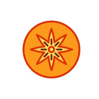 Renkli hurma, beyaz arkaplanda izole edilmiş Kaki meyve ikonu. Basit düz element. Vektör illüstrasyonu.