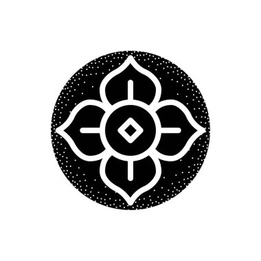 Siyah stil hurma, beyaz arka planda izole edilmiş Kaki meyve ikonu. Biçimlendirilmiş basit element. Düz stil. Vektör illüstrasyonu.