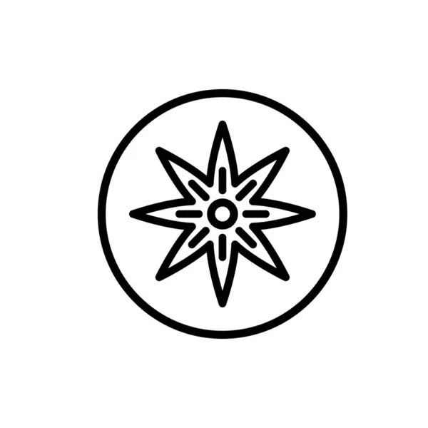 Persimmon Kaki Nebo Sharon Ovoce Černá Čára Ikona Izolované Bílém — Stockový vektor
