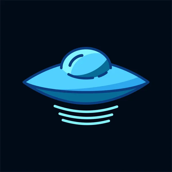 Синий Летящий Значок Ubisoft Черном Фоне Космический Корабль Пришельцев Футуристический — стоковый вектор