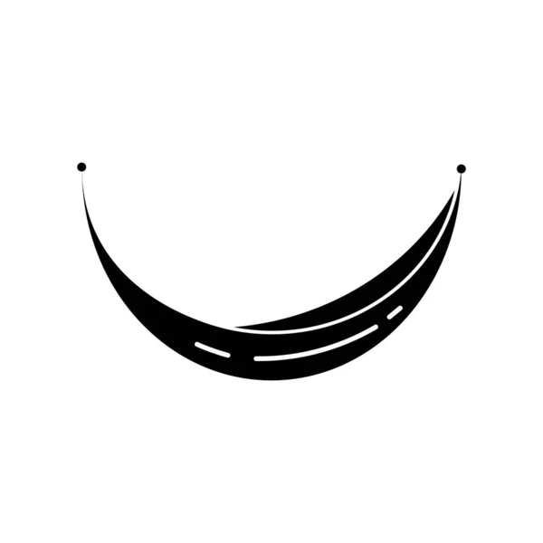 Icono Simple Negro Hamaca Aislado Fondo Blanco Relájate Columpio Interior — Archivo Imágenes Vectoriales