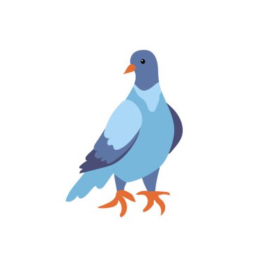 Oturan güvercin ikonu. Düz çizgi film karakteri tasarımı. Tatlı barış güvercini silueti şablonu. Vektör illüstrasyonu beyaz arkaplanda izole edildi.