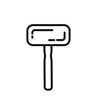 Marangoz tokmağı beyaz arkaplanda izole edilmiş. İnşaat, dekorasyon ve onarım hizmetleri için hat simgesi. Alet çantaları. Satış, kira. El aletleri. Çilingir, marangoz, ustabaşı....