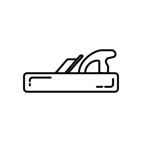 Tischler Werkzeug Jointer Isoliert Auf Weißem Hintergrund Linie Symbol Für — Stockvektor