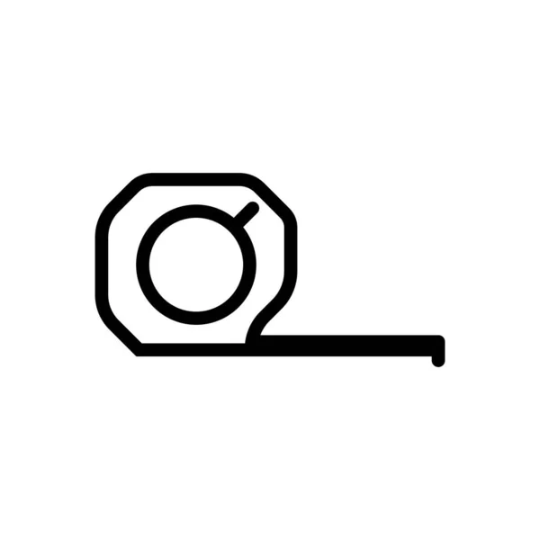 Zimmermannswerkzeug Maßband Isoliert Auf Weißem Hintergrund Linie Symbol Für Bau — Stockvektor