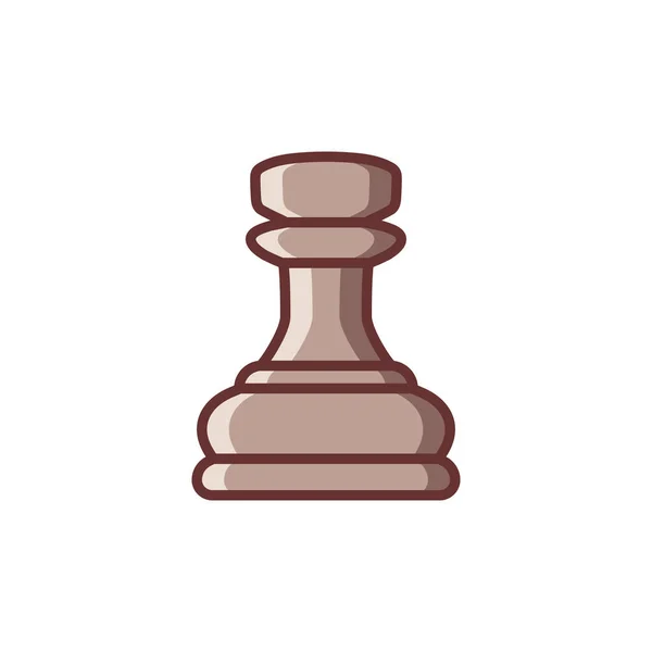 フラットチェス白い背景に隔離されたルークピースアイコン ボードゲーム 黒のシルエット ベクターイラスト — ストックベクタ