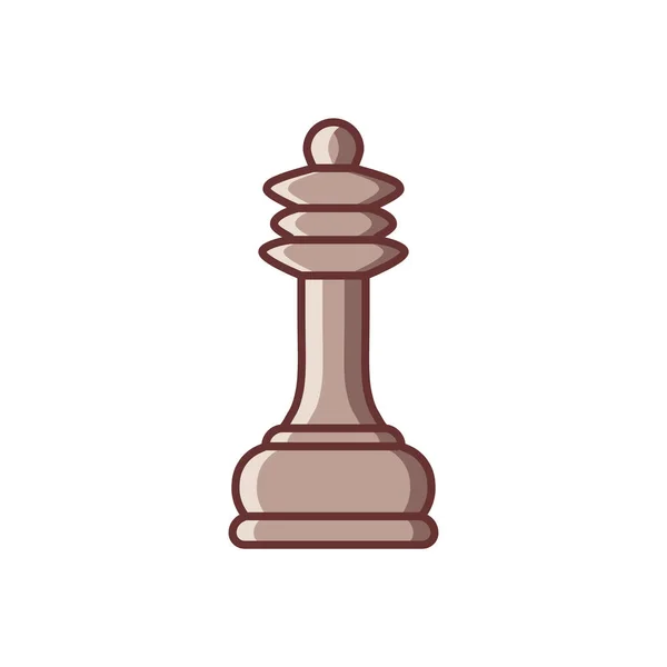 白い背景に隔離された平らなチェスの女王の部分のアイコン ボードゲーム 黒のシルエット ベクターイラスト — ストックベクタ
