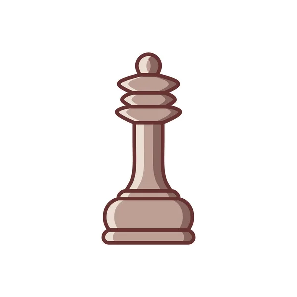 Échecs Plats Icône Pièce Queen Isolé Sur Fond Blanc Jeu — Image vectorielle