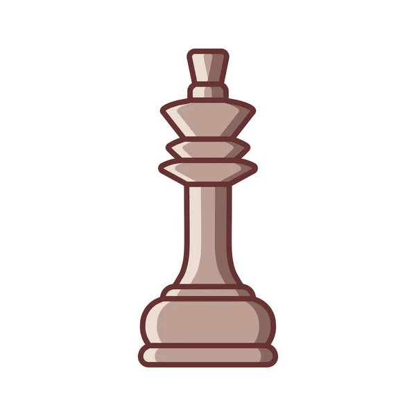 Échecs Plats Icône King Pièce Isolée Sur Fond Blanc Jeu — Image vectorielle