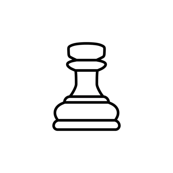 Γραμμή Εικονίδιο Κομμάτι Σκάκι Πύργος Απομονώνονται Λευκό Φόντο Επιτραπέζιο Παιχνίδι — Διανυσματικό Αρχείο