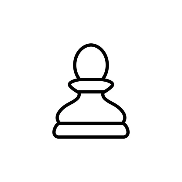 Γραμμή Σκάκι Πιόνι Κομμάτι Εικονίδιο Απομονώνονται Λευκό Φόντο Επιτραπέζιο Παιχνίδι — Διανυσματικό Αρχείο
