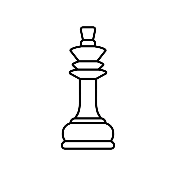 Γραμμή Σκάκι King Κομμάτι Εικονίδιο Απομονώνονται Λευκό Φόντο Επιτραπέζιο Παιχνίδι — Διανυσματικό Αρχείο