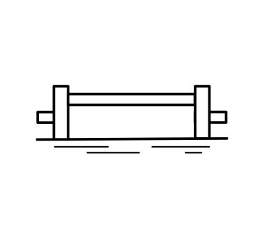 Dikey kaldırma köprü hattı simgesi beyaz arkaplanda izole edildi. Şehir mimarisi. Vektör illüstrasyonu.
