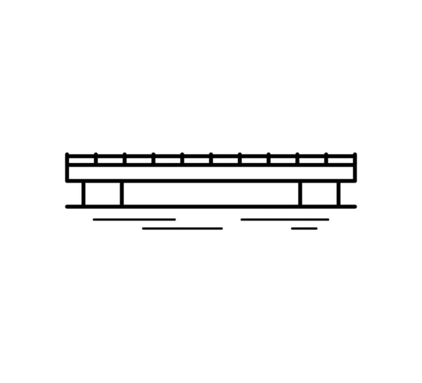 Висяча Піктограма Лінії Моста Ізольована Білому Тлі Міська Архітектура Векторні — стоковий вектор