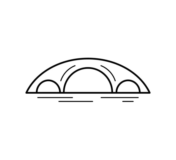 Ікона Арханного Мосту Ізольована Білому Тлі Різні Типи Мостів Міська — стоковий вектор