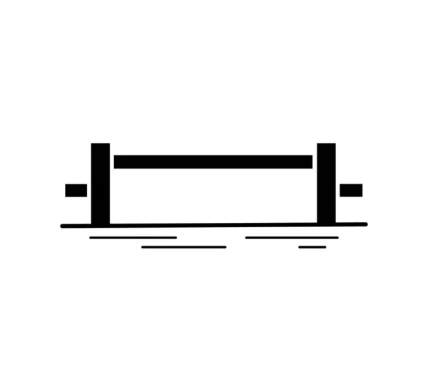 Вертикальний Підйомний Міст Чорний Силует Ізольований Білому Тлі Міська Архітектура — стоковий вектор