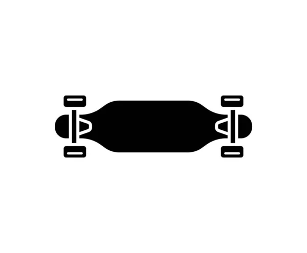 Skateboard Black Silhouette Icon Isolated White Background Flat Style Minimal — Stock Vector