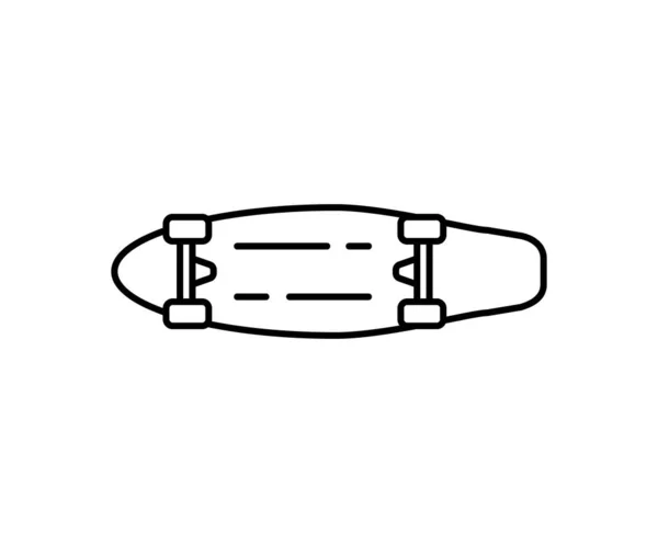 Значок Лінії Скейтборду Ізольовано Білому Тлі Контурний Стиль Мінімальний Дизайн — стоковий вектор