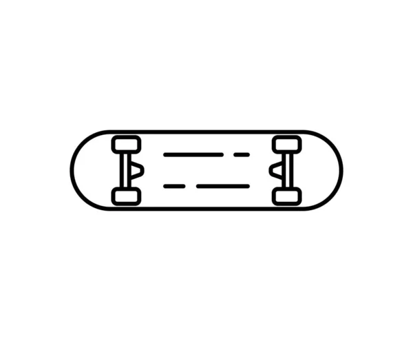 Skateboard Line Symbol Isoliert Auf Weißem Hintergrund Umrissstil Minimales Skateboarddesign — Stockvektor