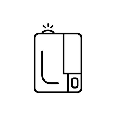 Nemlendirici hava dağıtıcı çizgi simgesi beyaz arkaplanda izole edildi. Arındırıcı mikroiklim ultrasonik ev düz vektör çizimi. Sağlıklı nem. Özet biçimi.