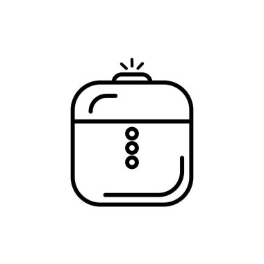 Nemlendirici hava dağıtıcı çizgi simgesi beyaz arkaplanda izole edildi. Arındırıcı mikroiklim ultrasonik ev düz vektör çizimi. Sağlıklı nem. Özet biçimi.