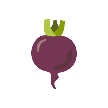 Düz renkli sebze pancarı simgesi beyaz arkaplanda izole edilmiş. Çiftçi pazarı, organik gıda, market, kafe, restoran kavramı. Doğal ürün, vejetaryen, taze, doğal tasarım.