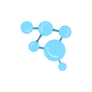 Beyaz arkaplanda moleküler model simgesi izole edildi. Atom grubu birbirine bağlandı, kimyasal bileşik, fizik, organik kimya, biyokimya elementi. Düz biçim vektör illüstrasyonu.