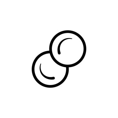 Beyaz arkaplanda moleküler model çizgisi simgesi izole edildi. Atom grubu birbirine bağlandı, kimyasal bileşik, fizik, organik kimya, biyokimya elementi. Taslak vektör illüstrasyonu.