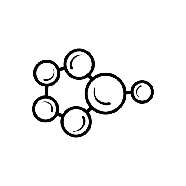 Icono Línea Modelo Molecular Aislado Sobre Fondo Blanco Grupo Átomos — Vector de stock
