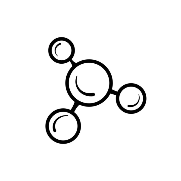 Ikona Řádku Molekulárního Modelu Izolovaná Bílém Pozadí Skupina Atomů Spojených — Stockový vektor