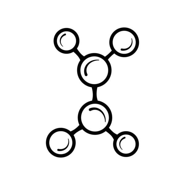 Moleculair Model Lijn Pictogram Geïsoleerd Witte Achtergrond Een Groep Atomen — Stockvector