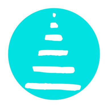 Minimalist el çizimi Noel ağacı simgesi beyaz arka planda izole edilmiş. En az yeni yıl konsepti. Vektör çizimi. Tebrik kartı, davetiye, pankart, internet için kullanılabilir