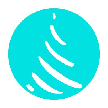 Minimalist el çizimi Noel ağacı simgesi beyaz arka planda izole edilmiş. En az yeni yıl konsepti. Vektör çizimi. Tebrik kartı, davetiye, pankart, internet için kullanılabilir