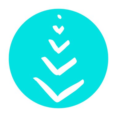 Minimalist el çizimi Noel ağacı simgesi beyaz arka planda izole edilmiş. En az yeni yıl konsepti. Vektör çizimi. Tebrik kartı, davetiye, pankart, internet için kullanılabilir