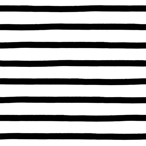 Seamless Pattern Horizontal Hand Drawn Black Markers Stripes Isolated White — Stock Vector